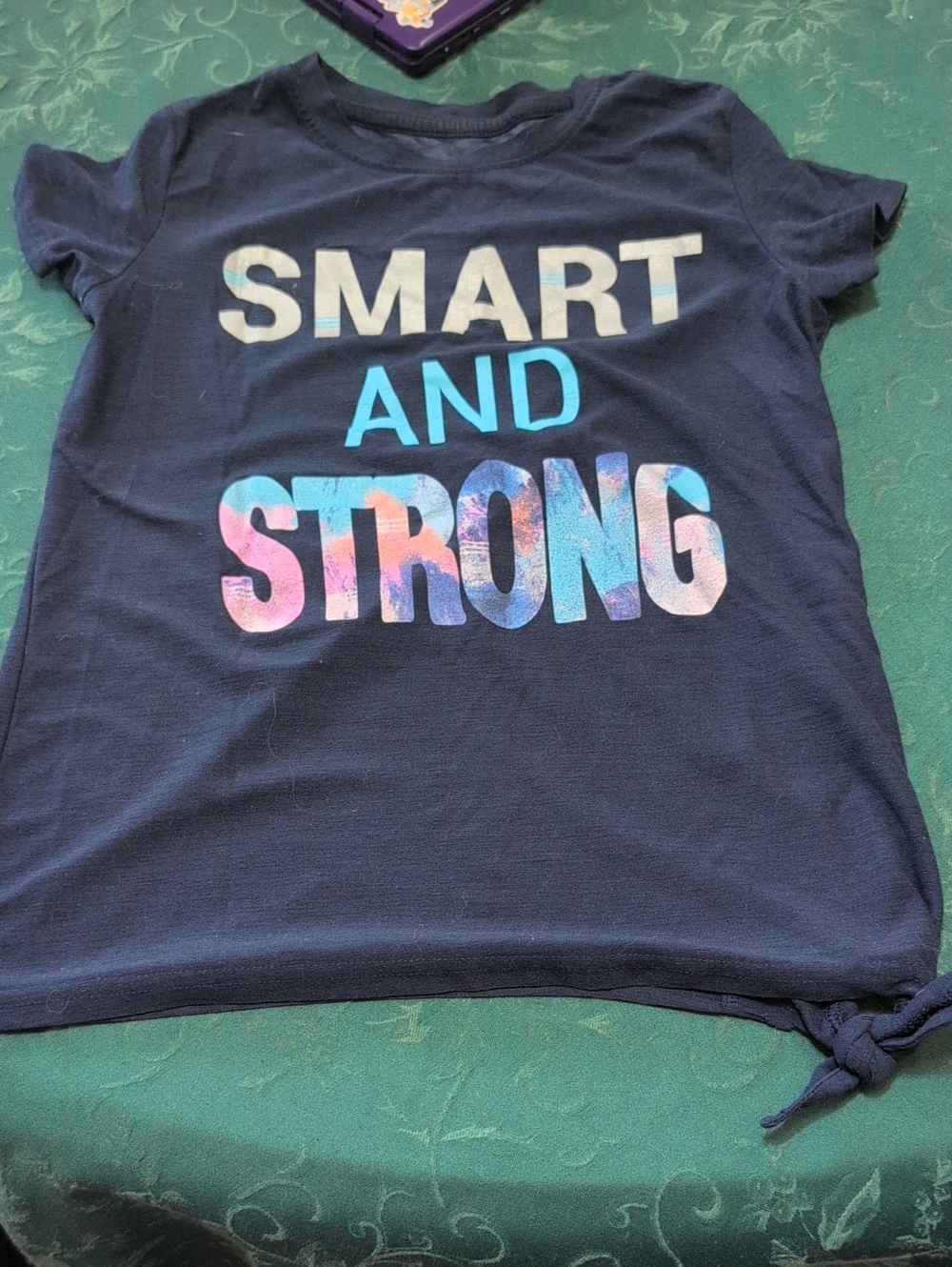 Kids "Smart and Strong" Navy Graphic Tee
